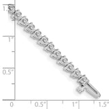14k White Gold Complete 4.3 carat Round AAA Diamond 3-prong 7 inch Tennis Bracelet X2839WAAA