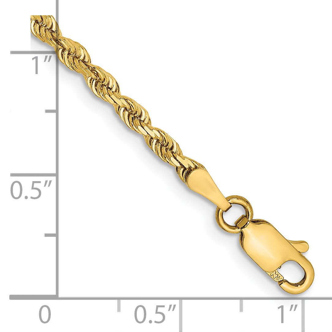 14K 26 Inch 2.75mm Diamond-cut Quadruple Rope Lobster Clasp Chain QTR021