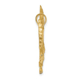 14k Satin Diamond-cut Eagle Pendant C2423