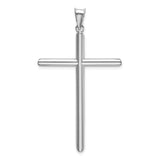 14k White Gold Polished Tube Cross Pendant K6202