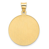 14k Polished and Satin Hollow Saint Christopher Medal Round Pendant REL137