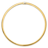 14k Two-tone 5mm Reversible White and Yellow 16 inch Domed Omega Necklace ROM5
