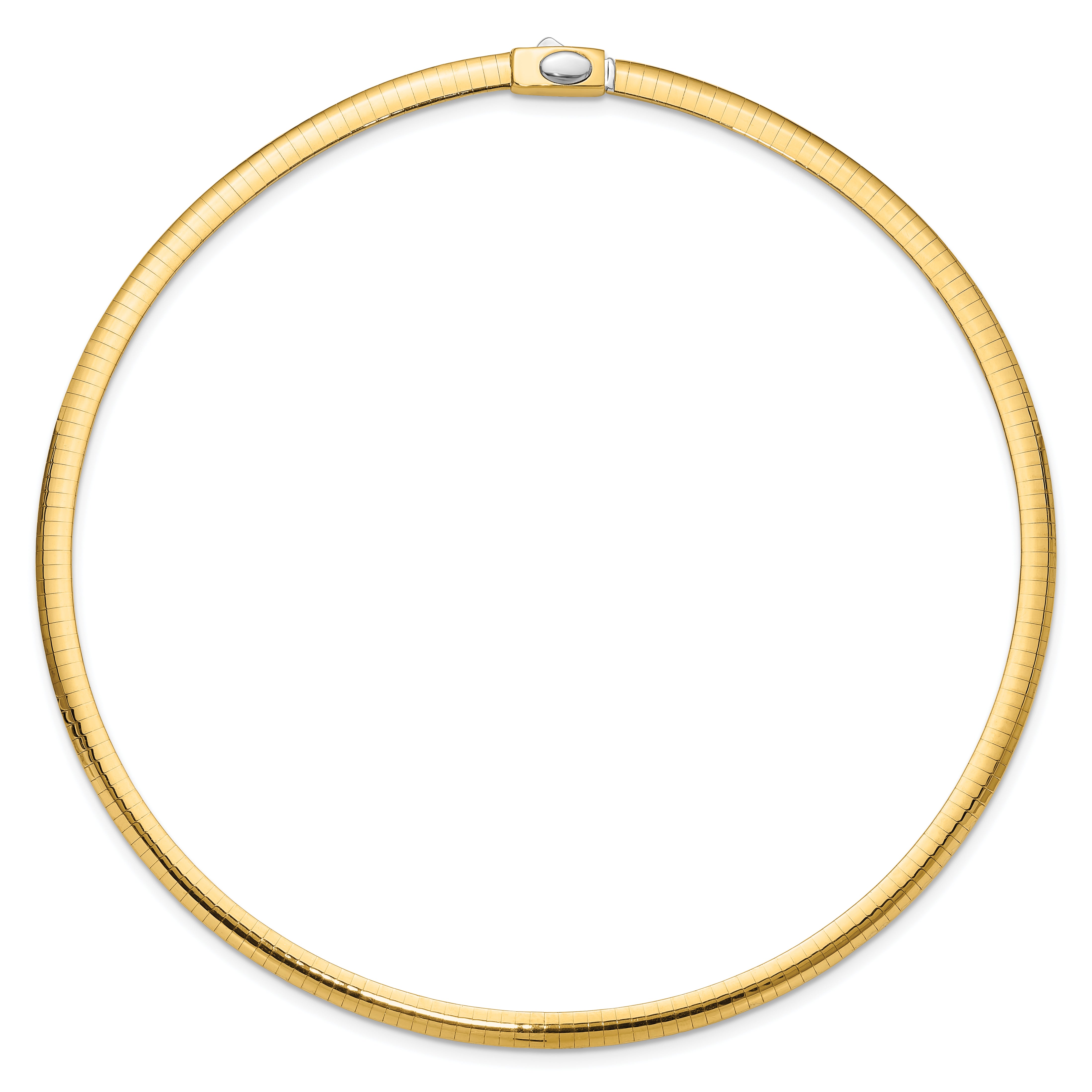 14k Two-tone 5mm Reversible White and Yellow 16 inch Domed Omega Necklace ROM5