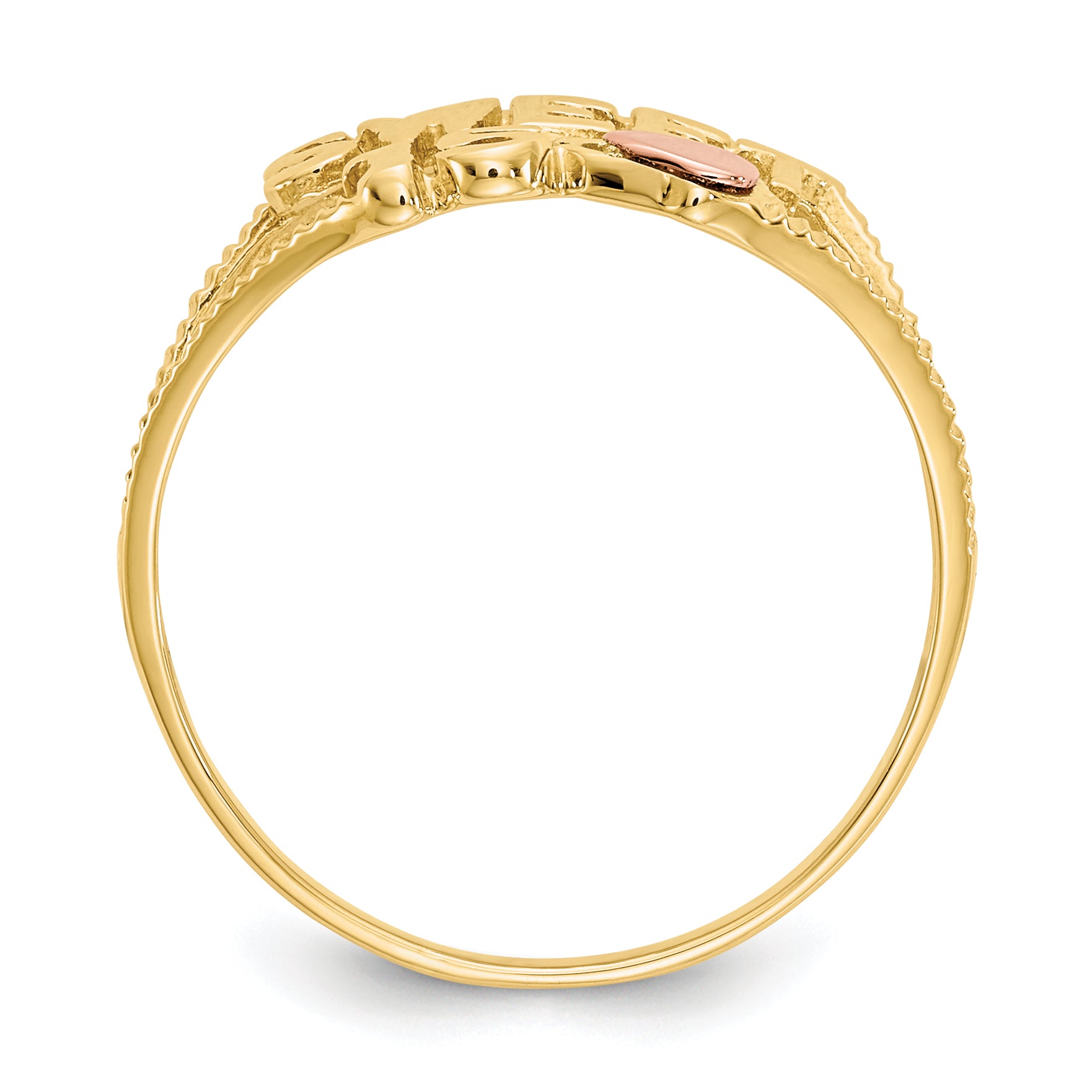 14K Two-tone Quinceanera SWEET 15 Heart Ring K3884