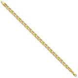 14k 5mm Hollow Double Link 7.25 inch Charm Bracelet SSD1