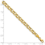 14k 5mm Hollow Double Link 7.25 inch Charm Bracelet SSD1