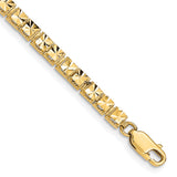 14K Polished 4mm Diamond-Cut Squares 7.25 inch Bracelet FB1538