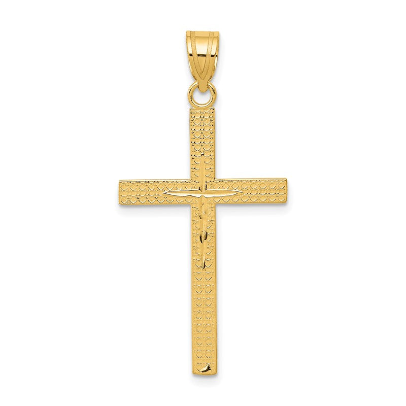 14K Diamond-cut Latin Cross Pendant D3571
