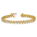 14k Complete 7.19 carat Round VS Diamond 2-prong S-link 7 inch Tennis Bracelet X707VS