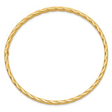 14K Polished Textured Twist 4.00mm Slip-on Round Bangle Bracelet DB651