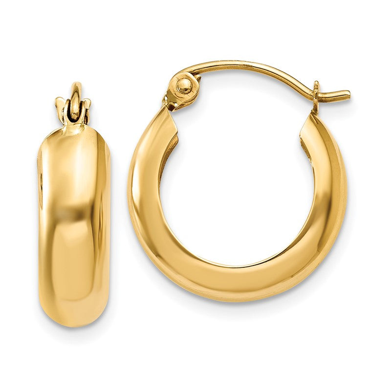 14k 4.75x16mm Polished Round Hoop Earrings TF140