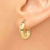 14k 4.75x16mm Polished Round Hoop Earrings TF140