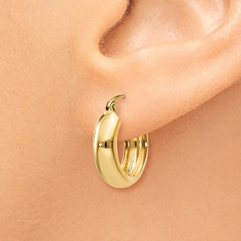 14k 4.75x16mm Polished Round Hoop Earrings TF140