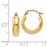 14k 4.75x16mm Polished Round Hoop Earrings TF140