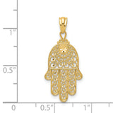14k Hamsa Hand of God Filigree Pendant XR1398