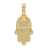 14k Hamsa Hand of God Filigree Pendant XR1398