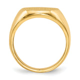 14k 14.5x17.5mm Oval Closed Back Mens Signet Ring RS126