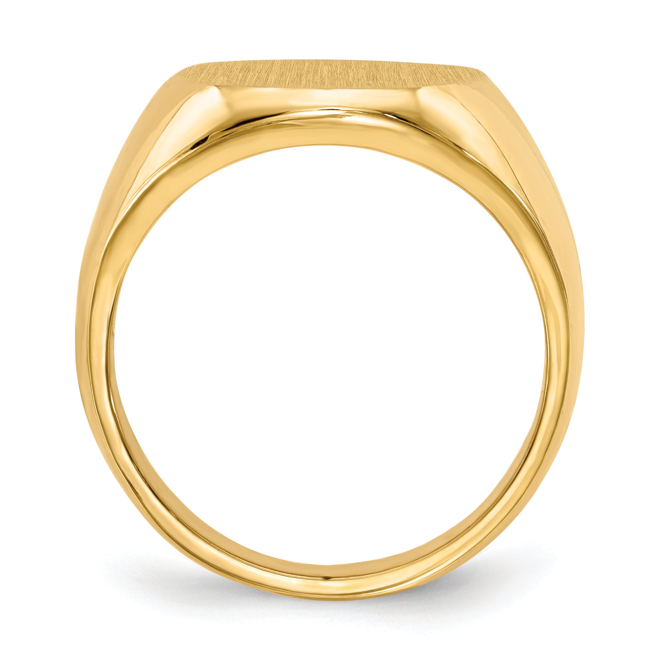 14k 14.5x17.5mm Oval Closed Back Mens Signet Ring RS126