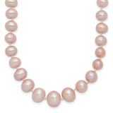 14k 4-8mm Purple Freshwater Cultured Pearl Graduated 18 inch Necklace XF388