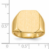 14k 15.0x17.0mm Octagon Closed Back Mens Signet Ring RS334