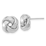 14k White Gold 12mm Polished Love Knot Post Earrings TL1075W