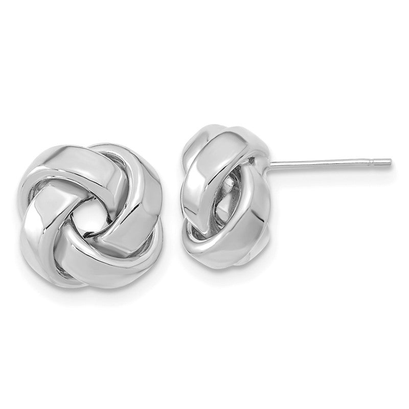 14k White Gold 12mm Polished Love Knot Post Earrings TL1075W