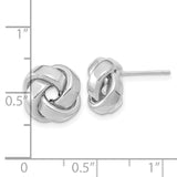 14k White Gold 12mm Polished Love Knot Post Earrings TL1075W