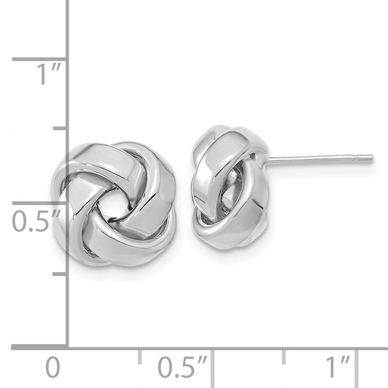 14k White Gold 12mm Polished Love Knot Post Earrings TL1075W