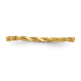 14K Diamond-cut Textured Rope Band Ring R543