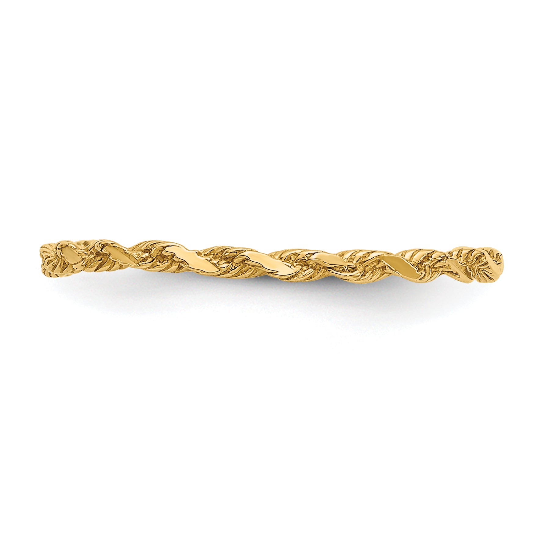 14K Diamond-cut Textured Rope Band Ring R543