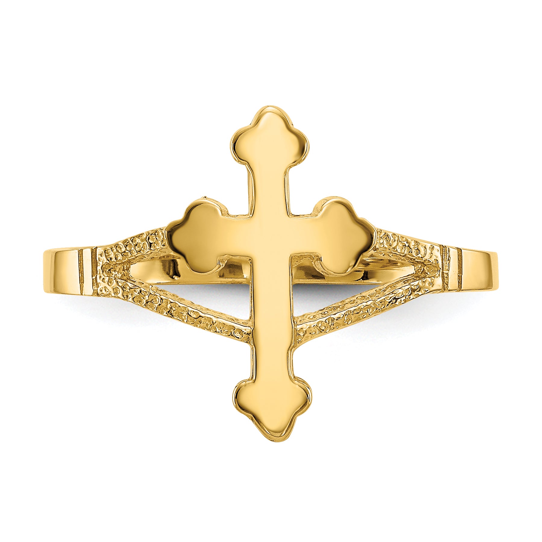 14k Polished Cross Ring D77