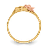 14k Two-tone Diamond-Cut Rose Ring R144