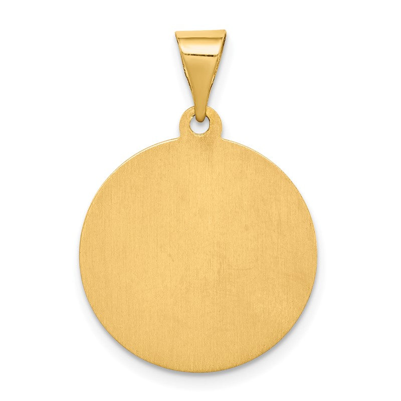 14K Polished and Satin Hollow St. Maria Goretti Medal Round Pendant XR1692