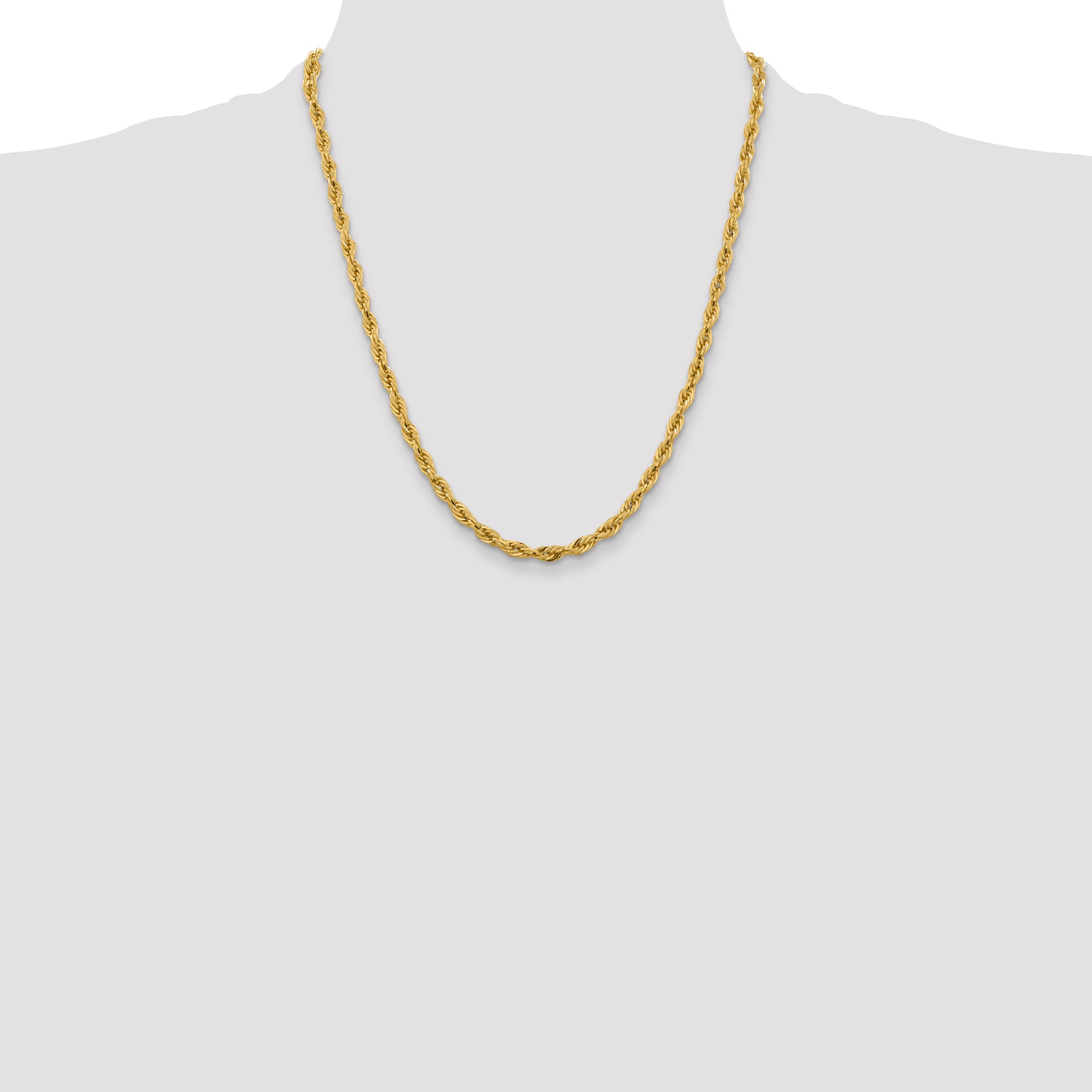 14K 26 inch 5.4mm Semi Solid Rope with Lobster Clasp Chain BC170