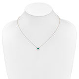 14k White Gold Diamond and Oval Emerald Fancy East-West 18 inch Necklace PM4025