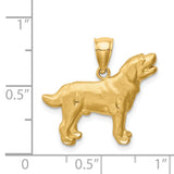 14K Satin Diamond-cut Labrador Retriever Dog Pendant C4736