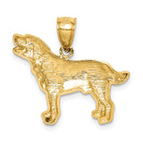 14K Satin Diamond-cut Labrador Retriever Dog Pendant C4736