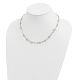 14k Tri-color Polished and Textured Round Circles and Ovals 18 inch Necklace SF1840