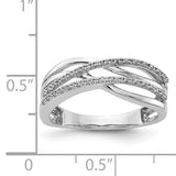 14k White Gold Polished 1/10 carat Diamond 4-Strand Ring RM5666