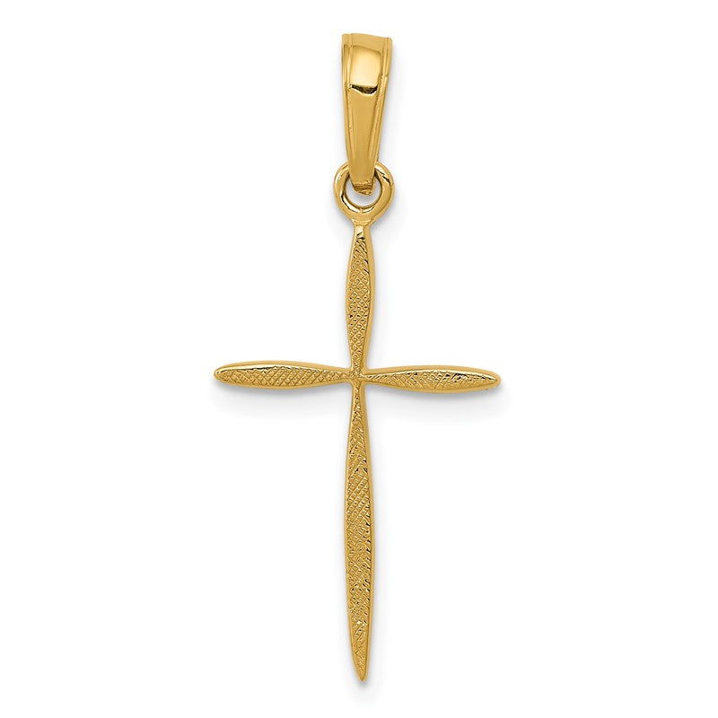14K Polished Cross With Tapered Ends Pendant K5530