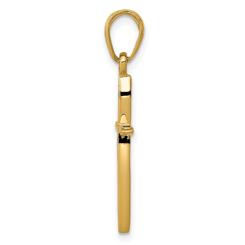 14K Polished Cross With Tapered Ends Pendant K5530