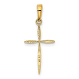 14K Polished Cross With Tapered Ends Pendant K5530