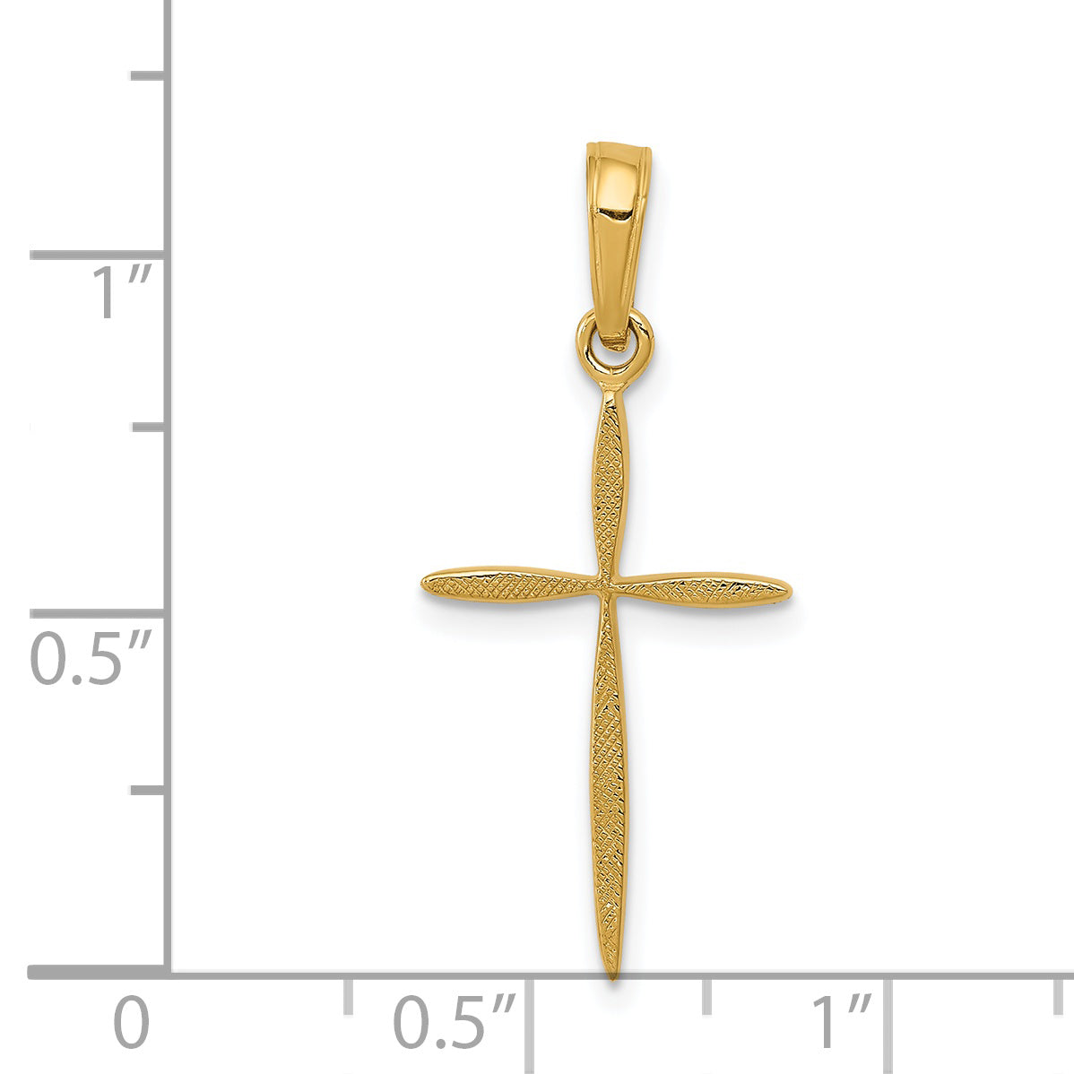14K Polished Cross With Tapered Ends Pendant K5530