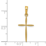 14K Polished Cross With Tapered Ends Pendant K5530