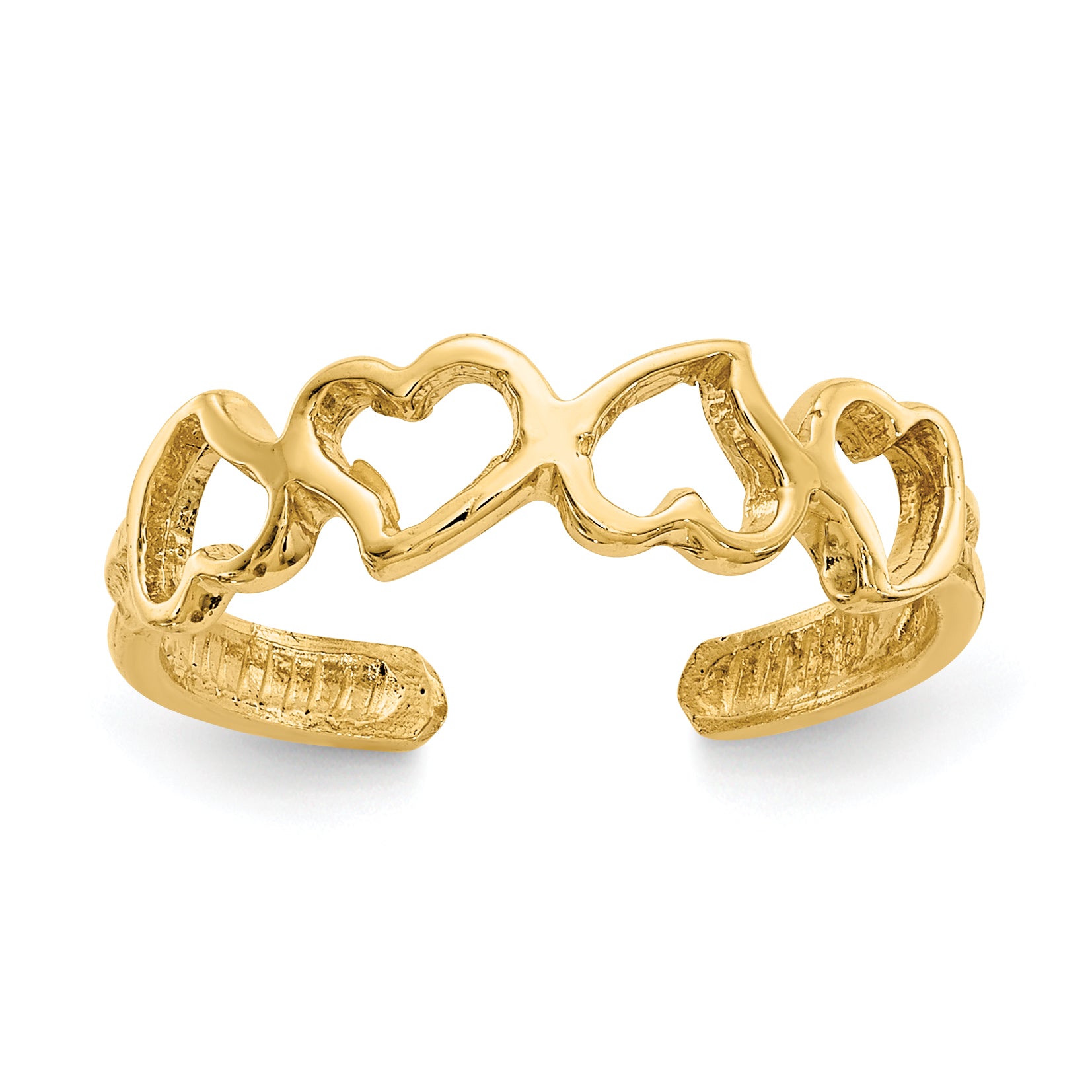 14K Open Hearts Toe Ring K3837