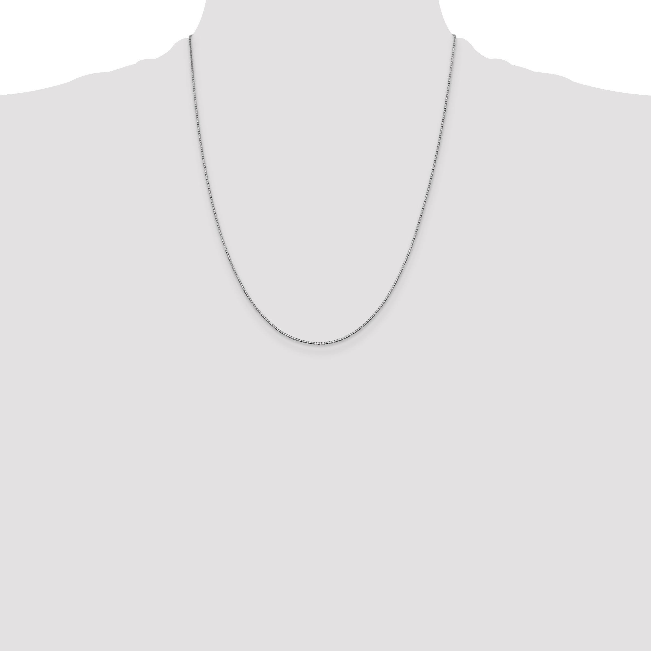 14K White Gold 26 inch .95mm Box with Lobster Clasp Chain WLB095