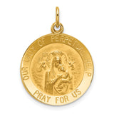 14k Polished and Satin Solid Our Lady of Perpetual Help Medal Round Pendant XR643