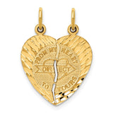 14k 2-Piece Break-apart Diamond-cut FROM MY HEART DIRECT TO YOURS Charm C311