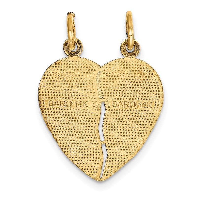 14k 2-Piece Break-apart Diamond-cut FROM MY HEART DIRECT TO YOURS Charm C311
