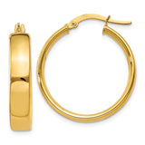 14k 4.75x25mm Polished Tube Hoop Earrings PRE680